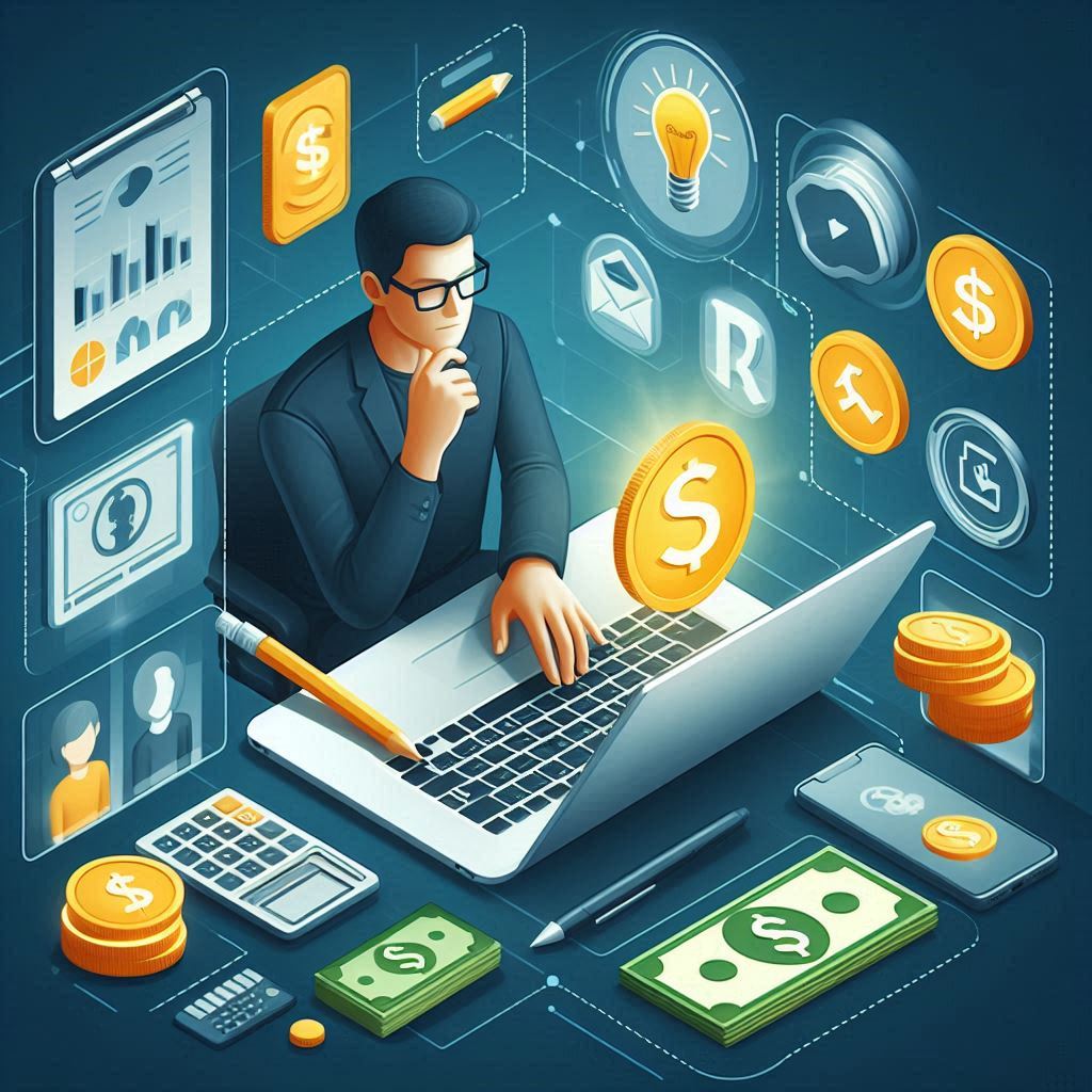 A imagem retrata um nômade trabalhando em seu negócio digital, retratando a relevância do empreendedorismo digital para nômades.